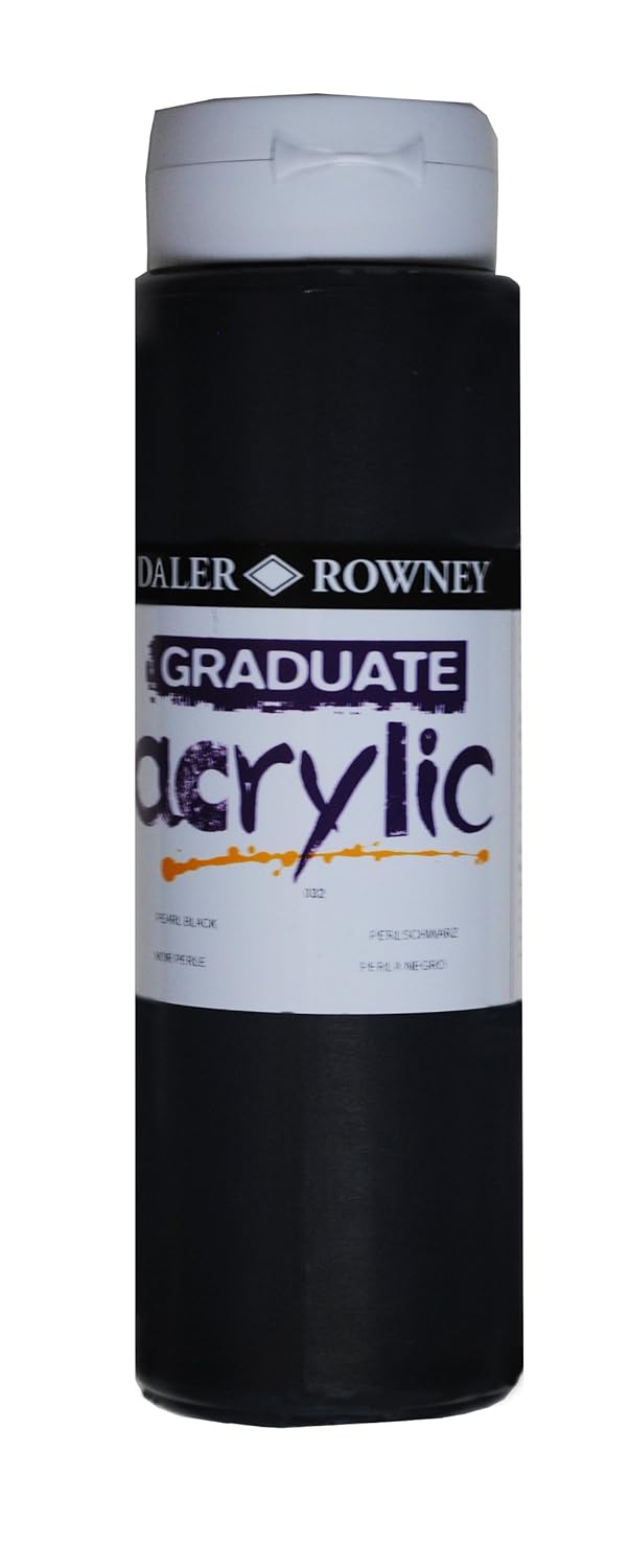 Daler Rowney Graduate Acrylic 500ML Pearl Black, 500 ml (Pack of 1)