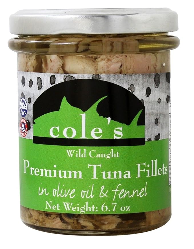 Coles Premium Tuna Fillet in Olive Oil with Fennel, 6.7