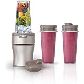 Ninja Nutri-Plus Personal Blender, 900PW, (3) 20oz Cups, Taupe, BN301BRBRN | 900-peak-watt push-to-blend motor for smoothies &amp; sauces. (3) 20-oz cups, 2 spout lids &amp; storage lid. Dishwasher safe.