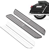 Amazicha Saddle bag Reflectors Latch Cover Side Visibility Compatible for Harley Davidson Touring Road King Street Electra Road Glide 1993-2013 (White)