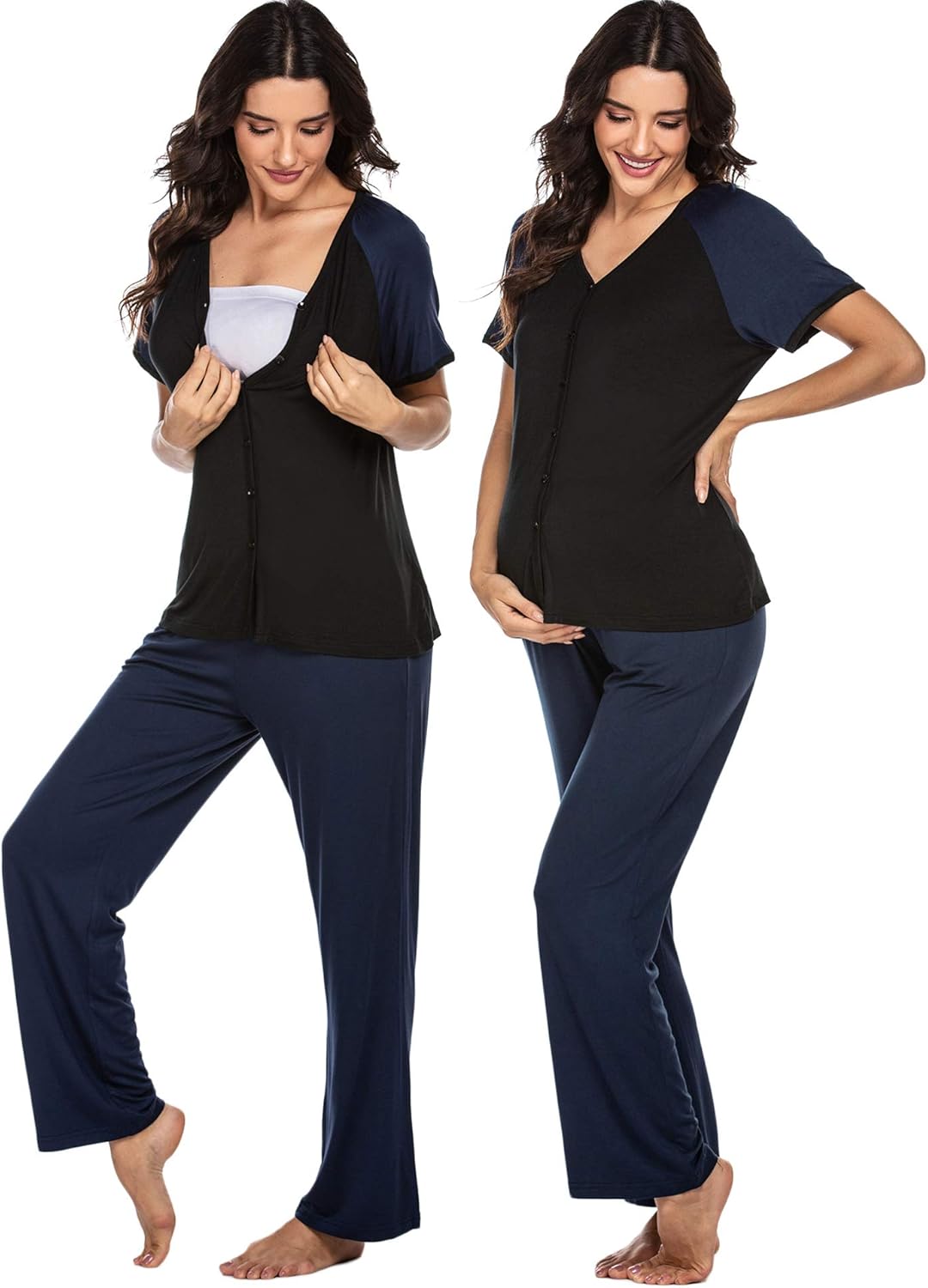 Luxury Plus Size Sleepwear Maternity Nightgown Handmade Bamboo