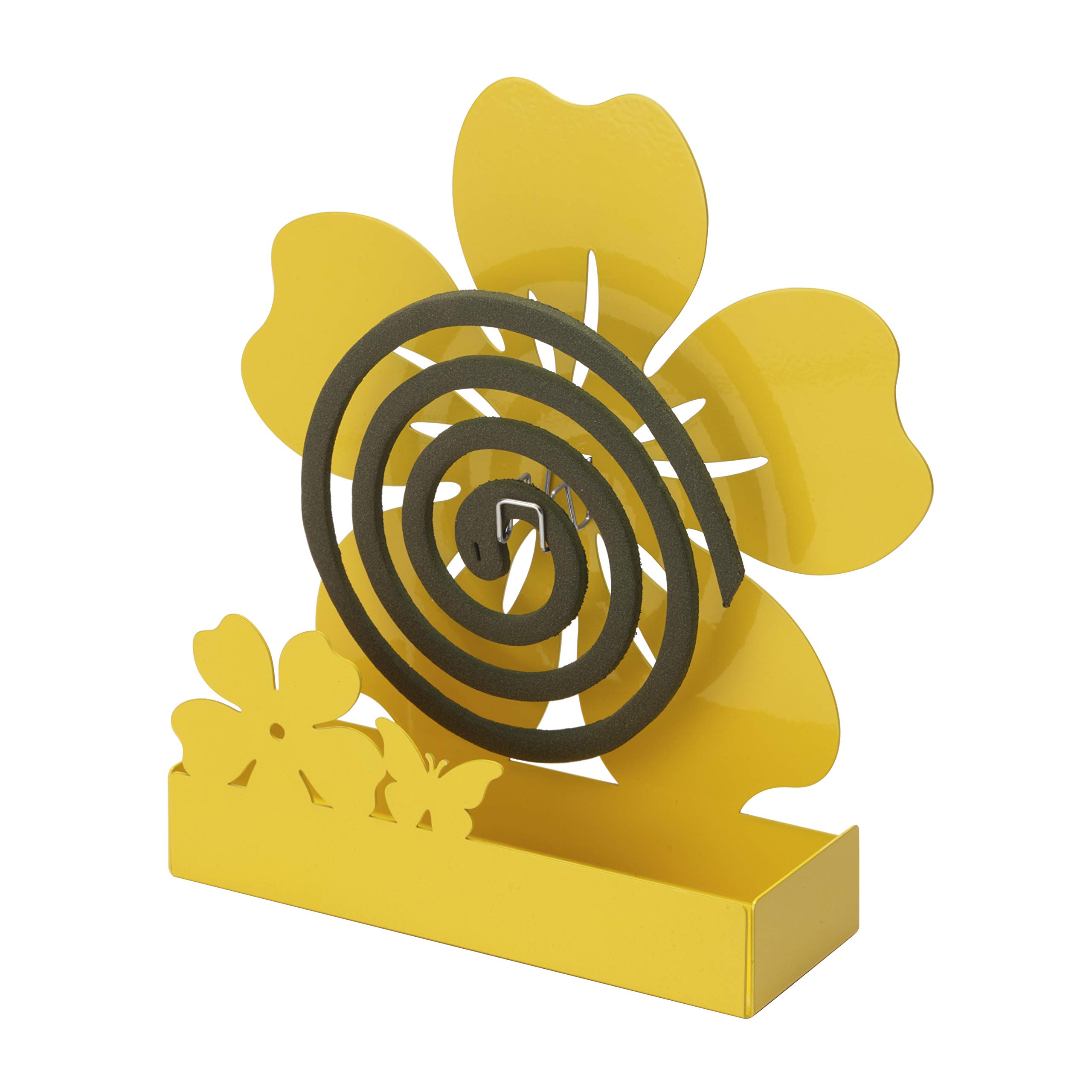 Metal Zampirone Holder Yellow Flower, Amppirone Holder for Indoor or Outdoor 17 x 5 x 18 cm — image 1