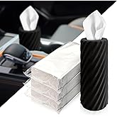 Car Tissue Holder, Refillable Round Cylinder with 3 Tissue Packs, Universal Fit for Vehicle Cup Holder, Home & Office, Car Ac