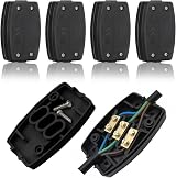 WUBAYI 4 Pcs 3 Terminal Electrical Junction Box 13A 250V Black