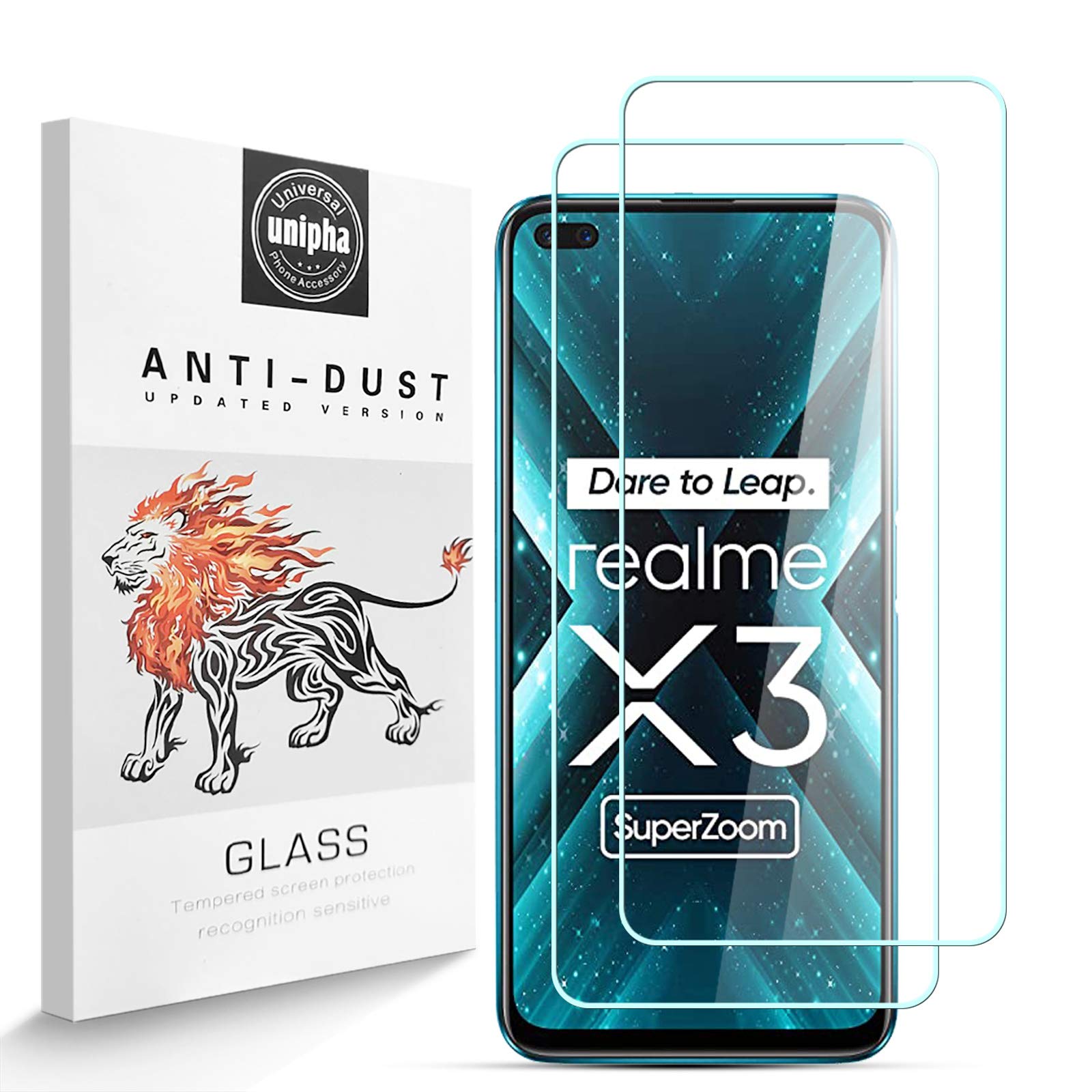 Zidwzidwei Screen Protector for Realme X3 SuperZoom [2 Pack], 9H Hardness Tempered Glass, 2.5D High Definition Film, Bubble Free, Screen Protector Compatible with Realme X3 SuperZoom