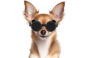 Billionchains Dog Goggles for Small Dog UV/Wind/Dust Protection Dog Sunglasses for Small Breed with Adjustable Strap - Black
