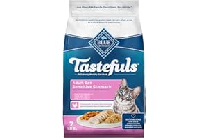 Blue Buffalo Tastefuls Adult Dry Cat Food Sensitive Stomach Formula, Made in the USA with Natural Ingredients, Chicken Recipe, 7-lb. Bag