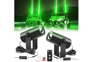 BRAVEWAY Greed Whip Lights for Side by Side Whipless LED Whip Light UTV/ATV Green Spot Beam Pods Light for Polaris RZR,Can-Am Maverick X3 Truck Golf Cart Off-Road Boat