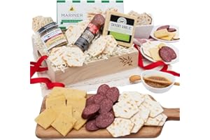 GourmetGiftBaskets.com Holiday Meat and Cheese Gift Basket Crate - Gourmet Food Gift Baskets Prime Delivery - Birthday, Christmas, Sympathy, Men, Women, Families & Corporate