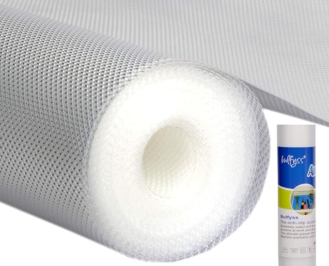 Bulfyss Multipurpose EVA Diamond Textured Super Strong Anti-Slip Mat Liner (Transparent White,
