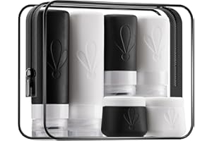 INSFIT Silicone Travel Bottles Set, 6 Pack Size Toiletries, Leakproof Travel Bottles for Toiletries, Accessories for Women, A