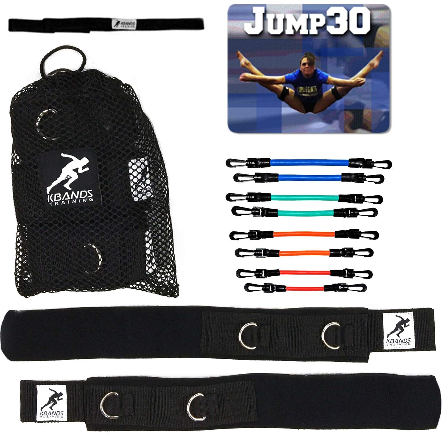 Kbands Cheer Bands (Cheer Resistance Bands, Stunt Strap, and Jump30 Digital Download Included)