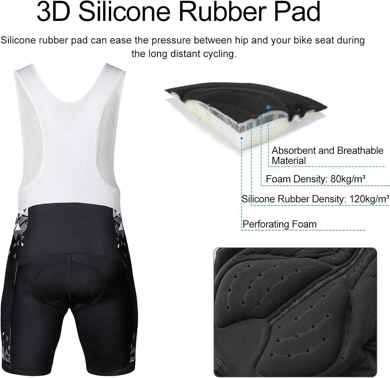 INBIKE Men Cycling Jersey Set Short Sleeve Breathable Bike Shirt with Padded Bib Shorts 3XL Black: Clothing