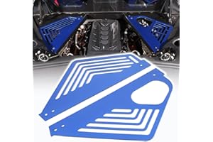 CHEAYAR Engine Bay Panel Cover Compatible with Chevrolet Corvette C8 2020-2023, Aluminum Alloy Rear Engine Covers Left Right Engine Case Guards Protector Splash Shield, C8 Accessories 2PCS (Blue)