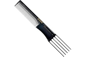 Kent SPC84 Hair Pick Comb for Curly, and Thick Hair – Professional Antistatic Heat-Resistant Prong Fork for Volume and Lift – Barber Teasing Comb for Natural Styling and Maintenance