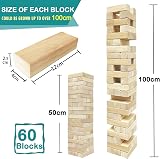 JacJoe All Pro Tumble Tower Game 60 Wood Blocks 20 Rows 12 x 4 x 2.5 cm Outdoor view 2