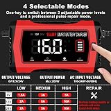 HTRC 16A Car Battery Charger 6V/12V/24V with 10-Stage LCD & Pulse Repair view 3