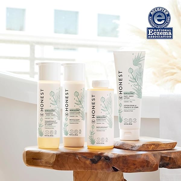 THE HONEST COMPANY 2-IN-1 BABY SHAMPOO & BODY WASH, FRAGRANCE-FREE, TEAR-FREE, HYPOALLERGENIC, NATURALLY DERIVED, SENSITIVE SKIN, 10 FL OZ