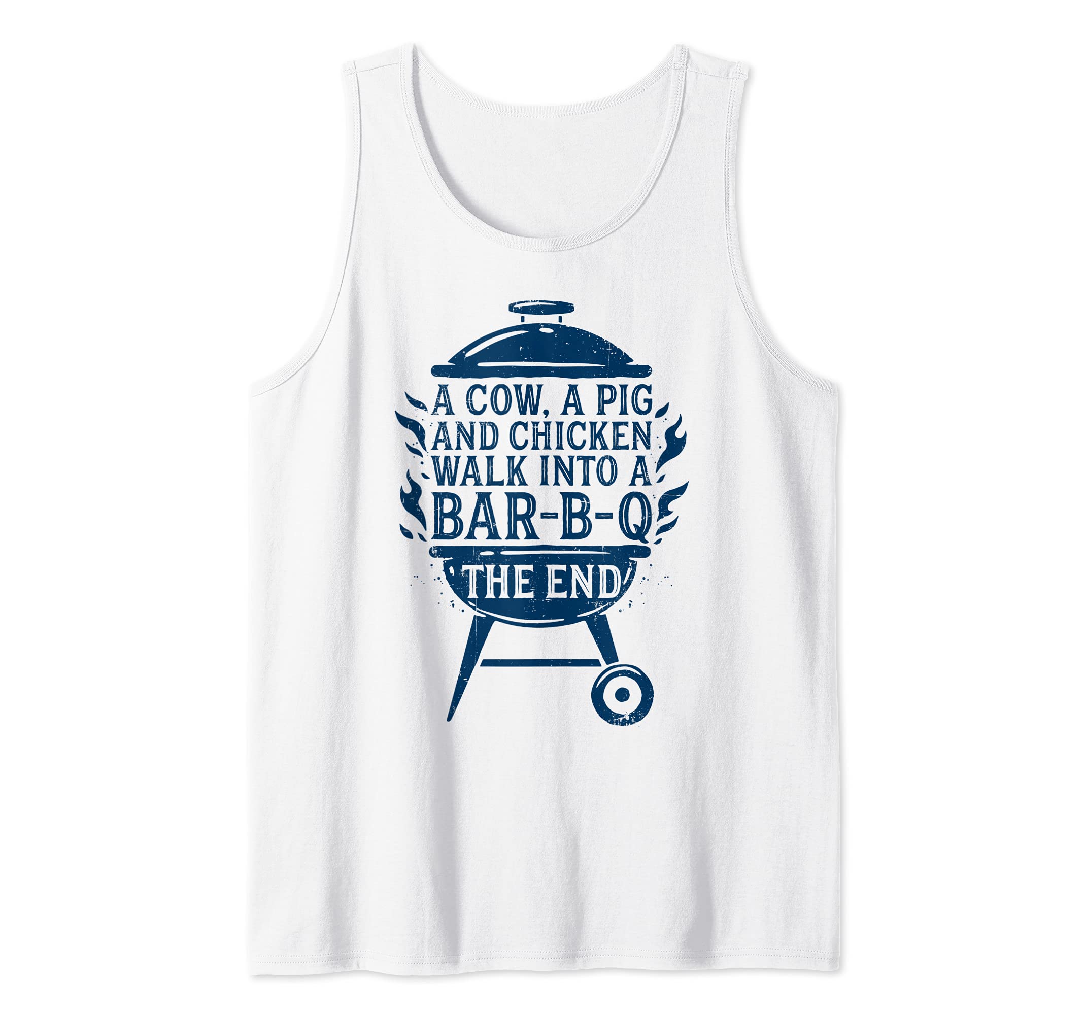 Chef A Cow A Pig And A Chicken Walk Into A BBQ Barbecue Tank Top