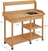 Yaheetech Garden Potting Table Wood Potting Bench with Removable Sink view 3