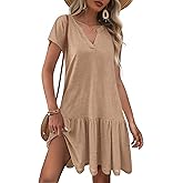 AI'MAGE Womens Swimsuit Coverups Bikini Beach Swimwear Cover Up V Neck Bathing Suit Cover Up Dress A-line Beach Dress