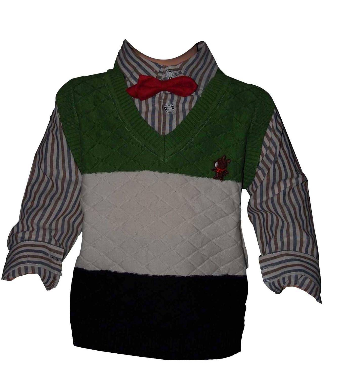 Black Sweater With White Shirt Attached 