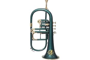 SOUND SAGA Flugel Horn 4 Valve, BB Pitch, Premium Quality Including Mouthpiece and Carry Case. (GREEN)