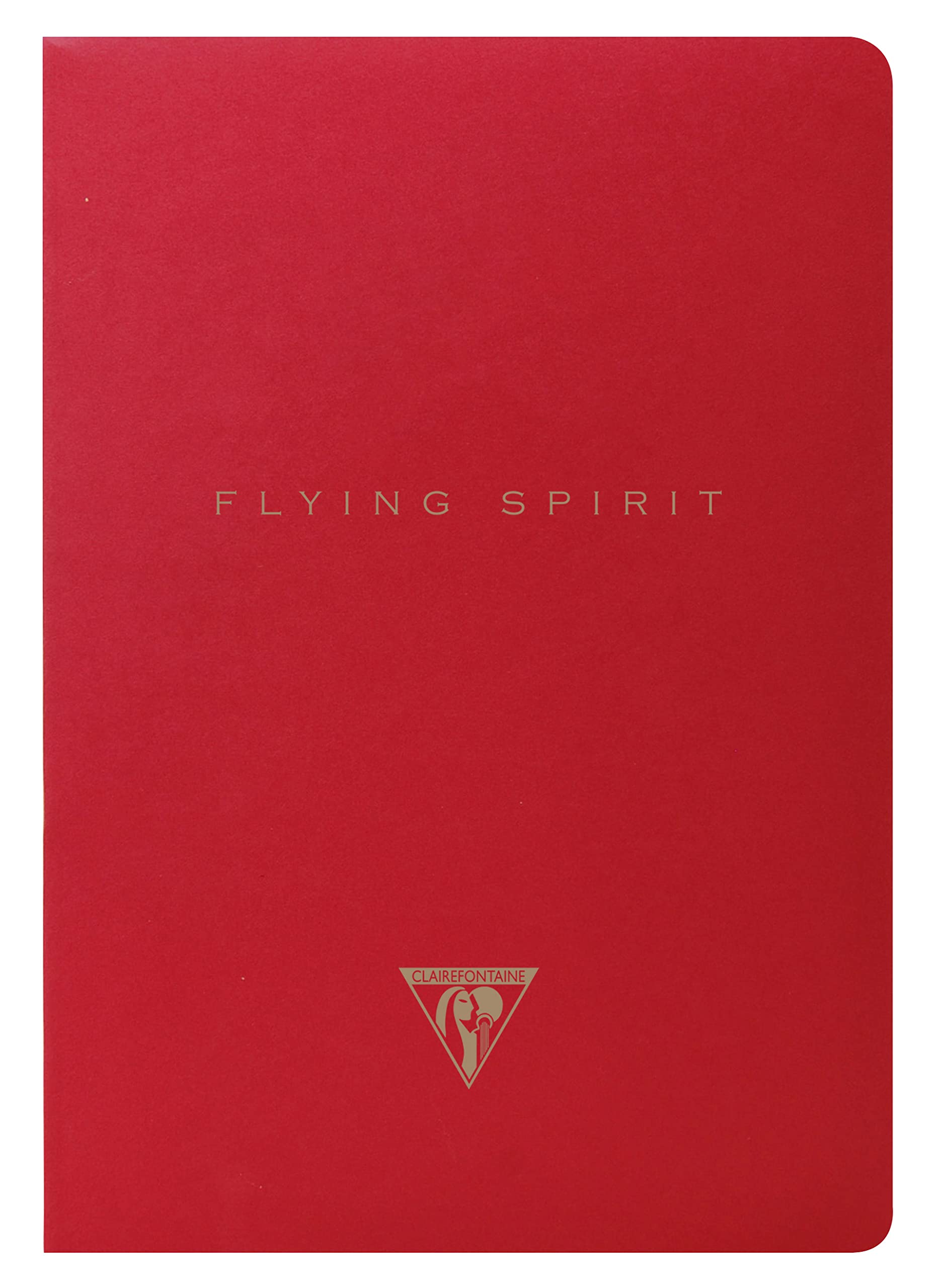 Clairefontaine 106536C - Flying Spirit Thread Stitched Notebook 96 Lined Pages Ivory Paper 90g A5 - 14.8x21cm, Red Maya Map Cover - 5 visuals, random delivery