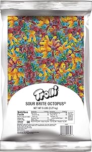 Trolli Sour Brite Octopus, 5 LB Resealable Bulk Sour Gummy Bag
