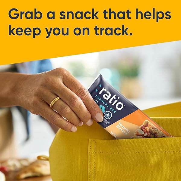 RATIO CRUNCHY BAR, TOASTED ALMOND, 12G PROTEIN, KETO FRIENDLY, 5.8 OZ (4 BARS)