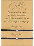 MANVEN Pinky Promise Distance Relationship Bracelets Adjustable Handmade Braided Rope BFF Bracelets Gifts for Best Friend Couple Sister 2 Pcs