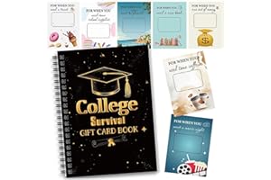 College Survival Gift Card Book, 7 x 5 Inch Graduation Gift Wrap Card Book 2026, University Birthday Care Package Cash Holder