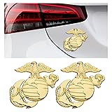 Dickno 2PCS US Marine Corps Car Emblem, 3D Military