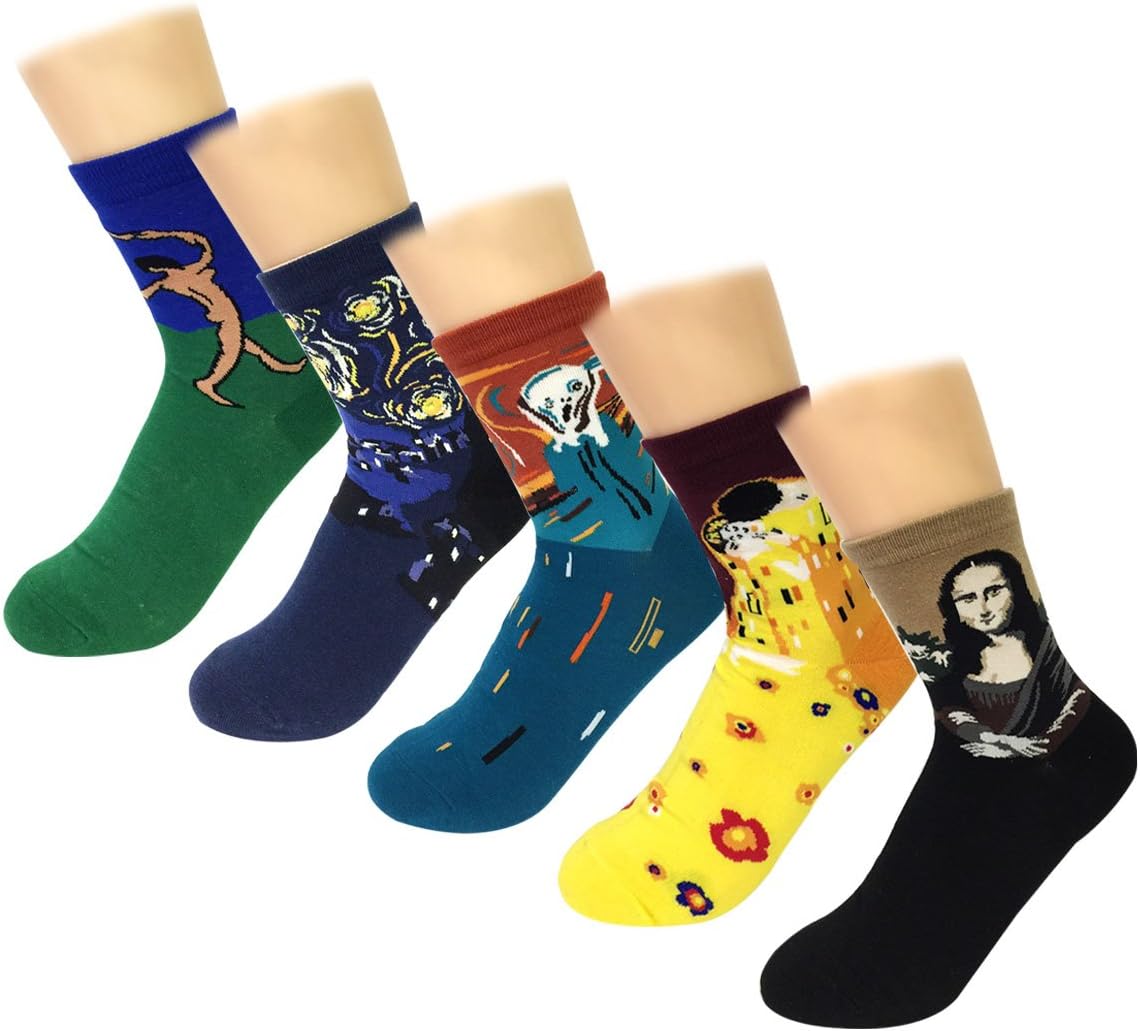 Womens 5-Pair Famous Painting Art Pattern Socks