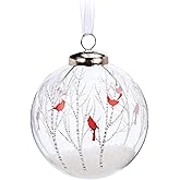 Abbott Collection Cardinal in Trees Ball Ornament-2.75" D