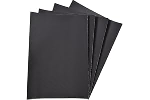 FIEWSZIHU Large Rubber Non-Slip Grip Tape 8.2 x 11.8inches Waterproof Adhesive Anti-Slip Tape for Handles, Furniture, Bathtubs, Frames, Gaming Devices, and Other Indoor/Outdoor Uses (Black, 4-Piece Set)