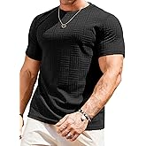 Dokotoo Men Men's T Shirts Summer Crewneck Tee Shirts Casual Textured Short Sleeve Pullover Tshirts