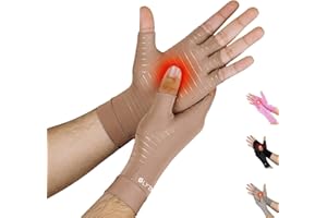 LYRX Arthritis Gloves for Women - Compression Carpal Tunnel Fingerless Gloves for Pain Crocheting, Rheumatoid Arthritis