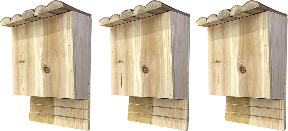 Selections Large Wooden Bat Roosting Nesting Box Habitat Shelter - Pack of 3