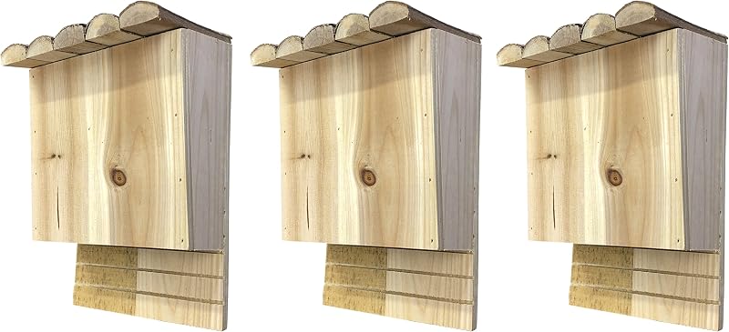 Selections Large Wooden Bat Roosting Nesting Box Habitat Shelter - Pack of 3