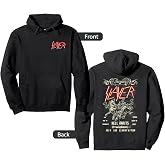 Slayer Small Logo Vintage Flyer Front Back Print Pullover Hoodie