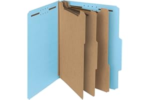 Smead 100 Percent Recycled Classification Folders - Letter, 3 Dividers, Blue, 10 Per Box (14090)