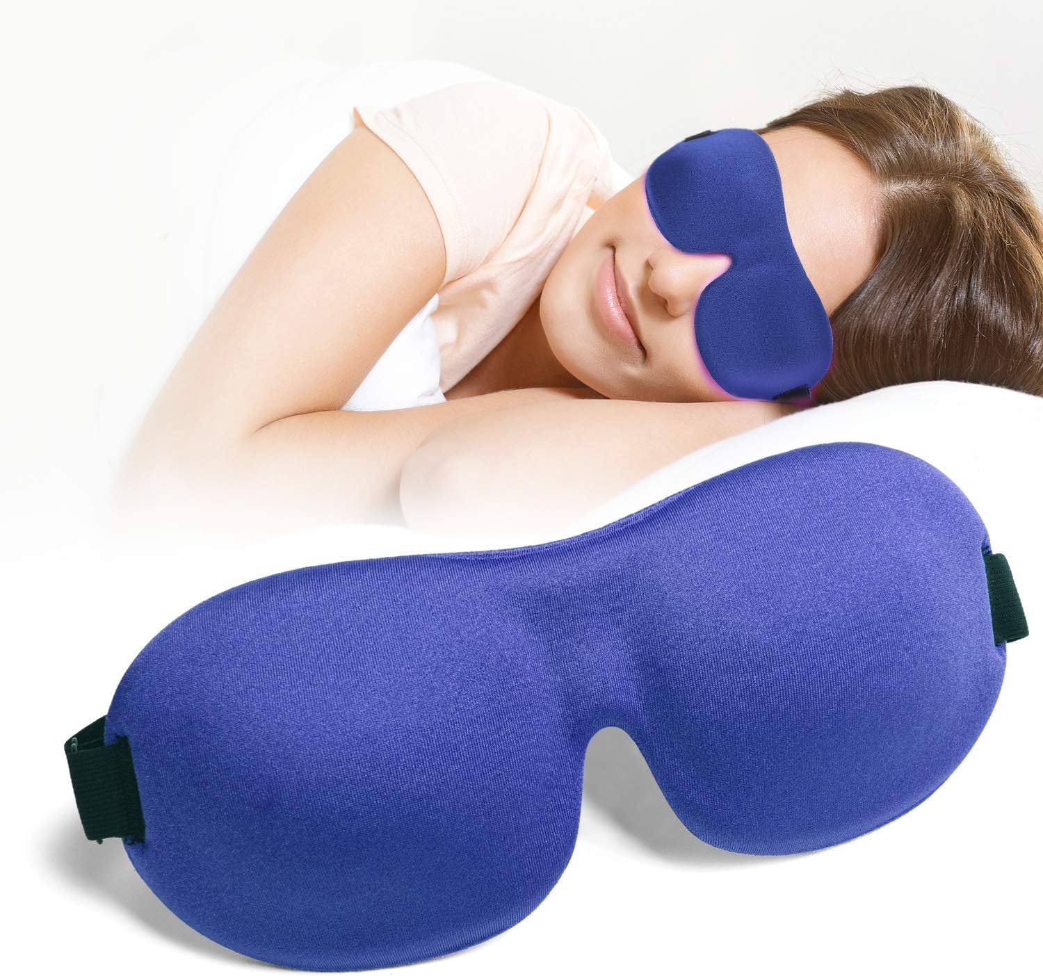 Sleep Mask, 100% Blackout 3D Contoured Sleep Eye Mask, Comfortable & Super Soft Sleeping Mask with Adjustable Straps for Women, Men, Concave Molded Night Eye Mask for Sleeping for Travel Yoga Naps: Health & Personal Care