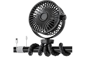Portable Stroller Fan for Baby, Rechargeable Clip On Fan 6000mAh 20H Runtime, Baby Fan for Car Seat & Crib, Handheld Fan 3-Sp