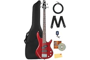 Ibanez GSRM20 SR GIO miKro Short-Scale Bass Guitar - Transparent Red Bundle with Gig Bag, Tuner, Strap, Instrument Cable, Austin Bazaar Instructional DVD, and Polishing Cloth