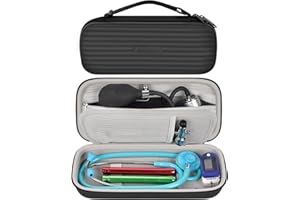 Againmore Stethoscope Case Compatible with 3M Littmann Classic III/for MDF Instruments/for Paramed/for FriCARE Monitoring Stethoscope, Extra Room for Doctor & Nurse Accessories-Black (Bag Only)