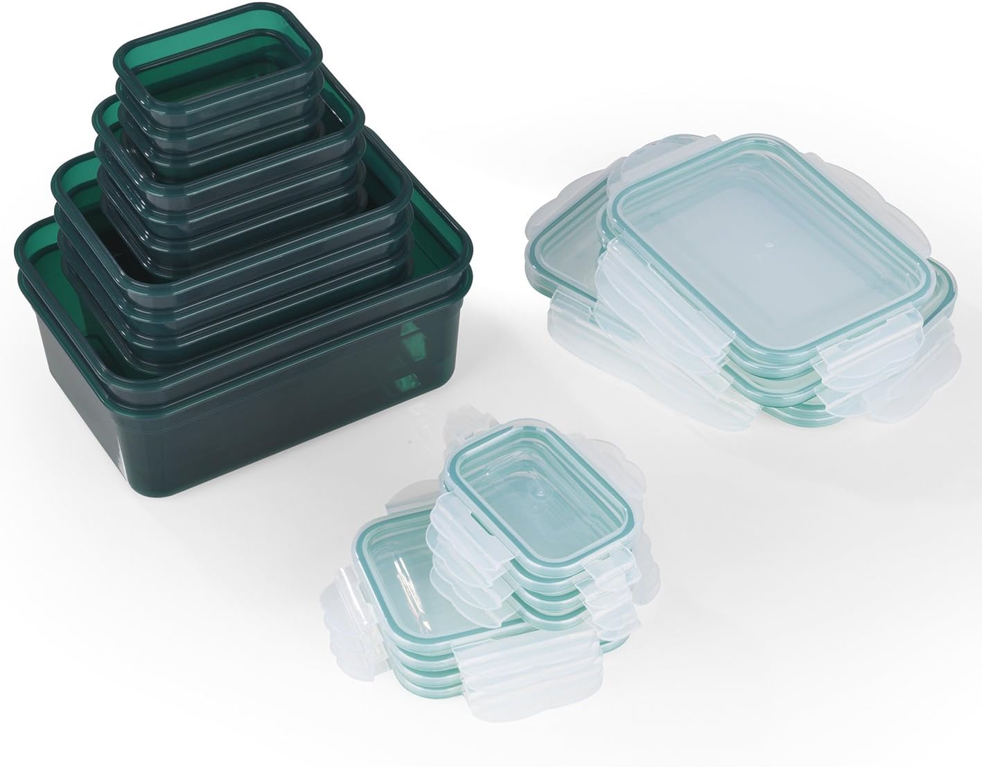 GOURMETmaxx Set of 14 Food containers BPA incl. lid | 4-fold Click Closure and Silicone Seal | Perfect Aroma Preservation of Food - Image 3