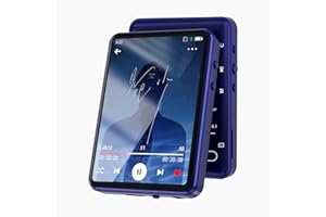Tengsen MP3 Player with Bluetooth 5.3 – Portable Music Player with Speaker,FM Radio,E-Book, Shuffle/Repeat Play; Touch Screen MP3 Player for Meetings, Lectures, Fitness; SD Card Slot, 32GB Blue