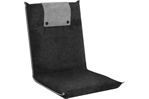 bonVIVO II Floor Chair with Back Support - Floor Gaming Chair, Padded Folding Sofa Chair, Sleeper Bed, Adjustable Meditation Chair, Portable Floor Seat for Adults and Kids, Folds Flat - Dark Grey