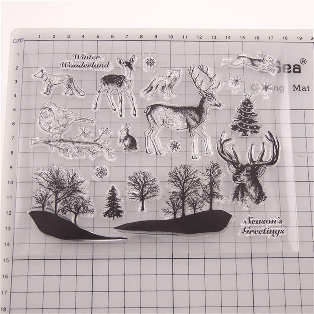 arriettycraft Merry Christmas Winter Wonderland Deer Elk Bird Snowflakes Clear Stamps for Cards Making Decoration and Scrapbooking Rubber Stamps for Craft-A1190 - Image 3